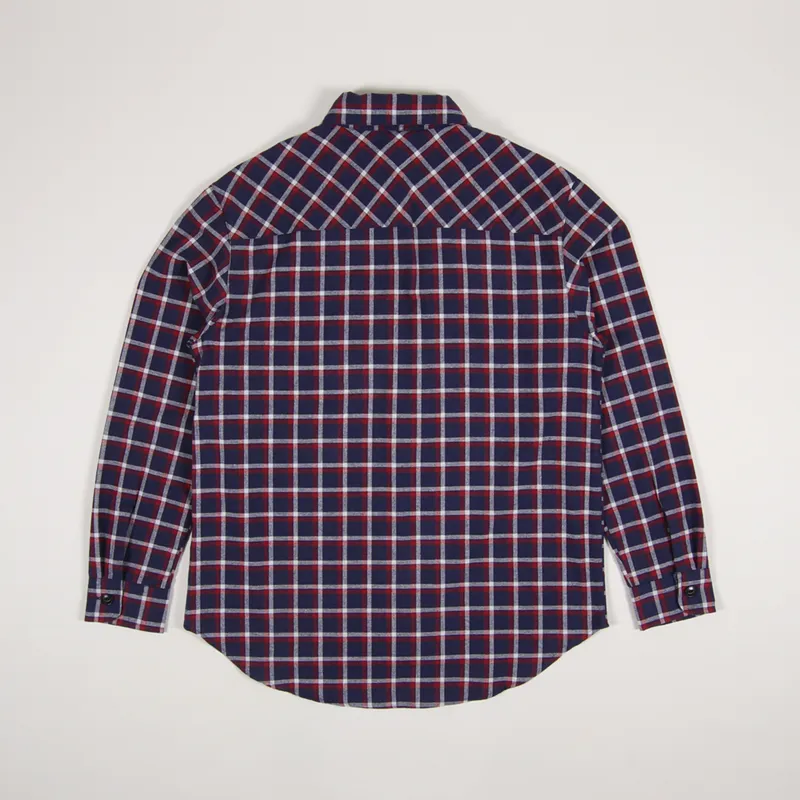 Edwin Wilson Zip Through Shirt Navy Aurora Red-1