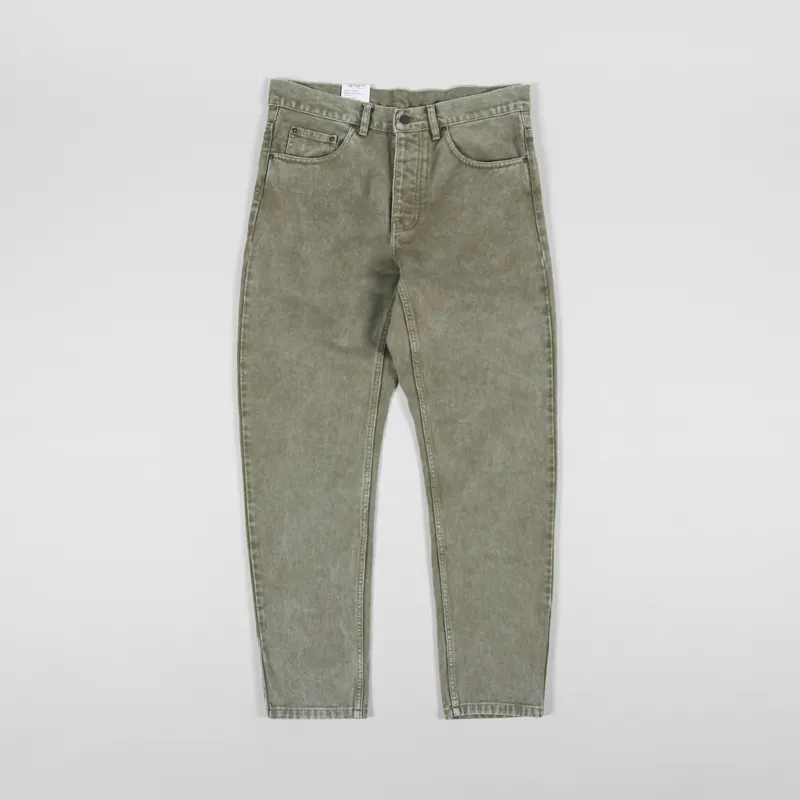 Carhartt WIP Newel Pant Dollar Green Parkland Denim-1