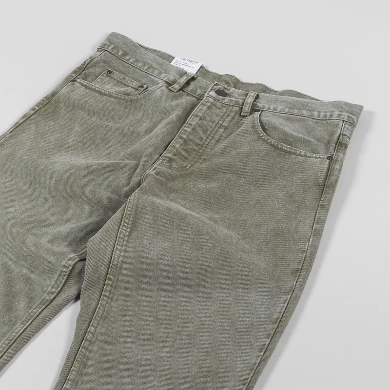 Carhartt WIP Newel Pant Dollar Green Parkland Denim-5