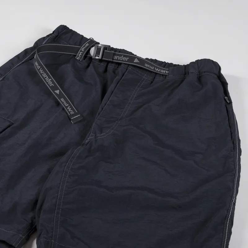 And Wander Nylon Taffeta Hiker Shorts Black-2