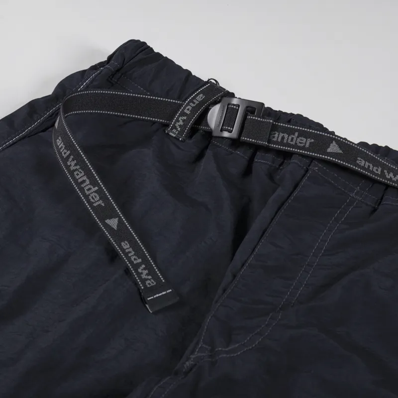 And Wander Nylon Taffeta Hiker Shorts Black-3