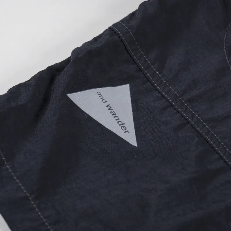 And Wander Nylon Taffeta Hiker Shorts Black-5