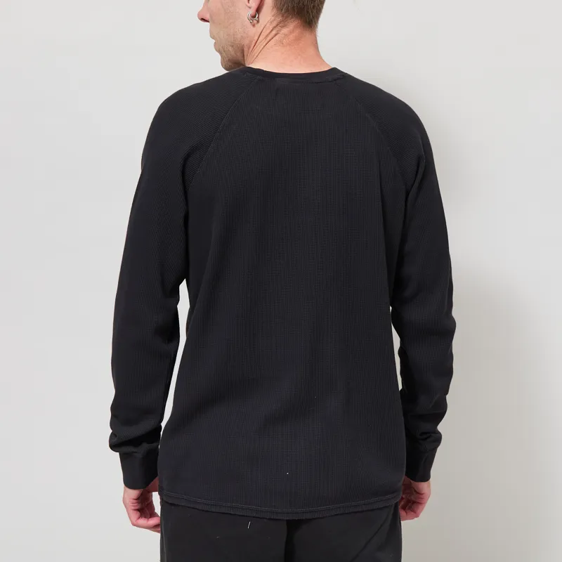 Organic Basics Waffle Raglan Long Sleeve Black-2