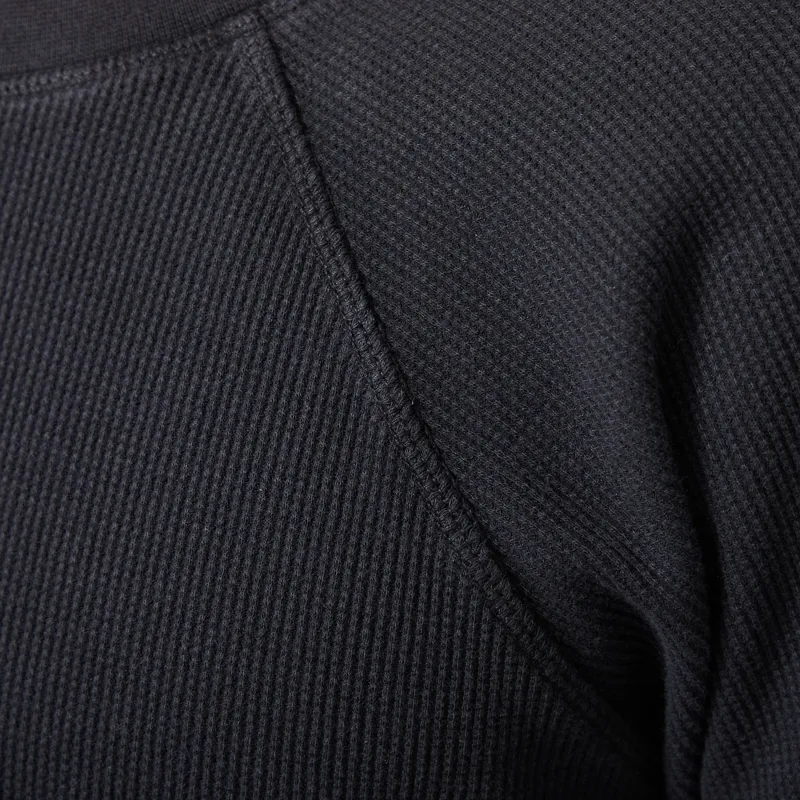 Organic Basics Waffle Raglan Long Sleeve Black-4