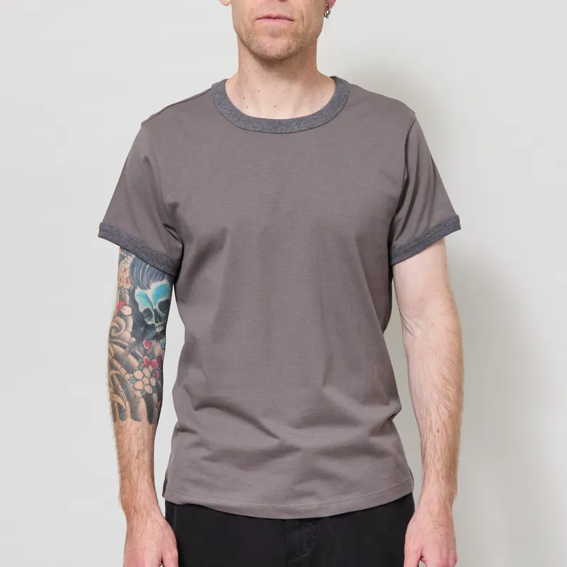 Organic Basics True Heavy Ringer T Shirt Pavement
