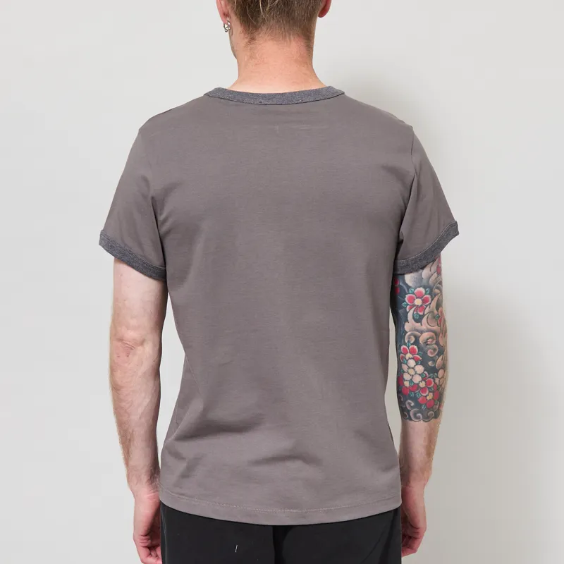 Organic Basics True Heavy Ringer T Shirt Pavement-2
