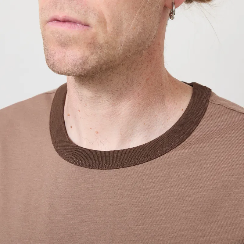 Organic Basics True Heavy Ringer T Shirt Shadow-3