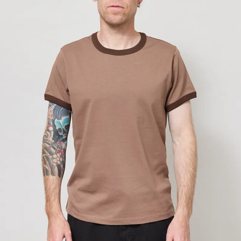 Organic Basics True Heavy Ringer T Shirt Shadow