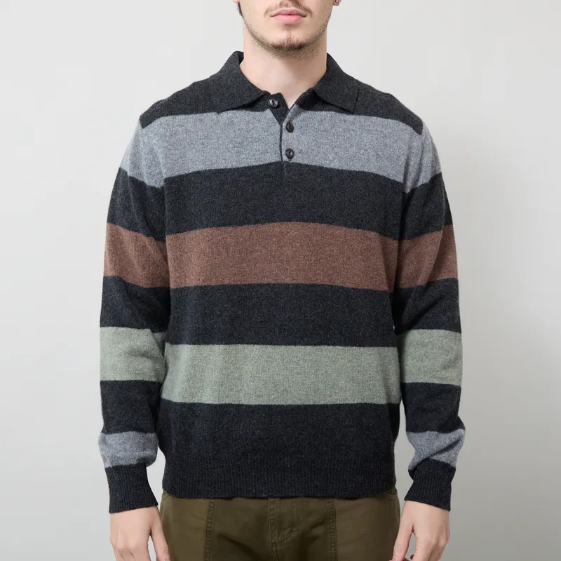 Pittari Knitted Offa Polo Sweater Charcoal Combo