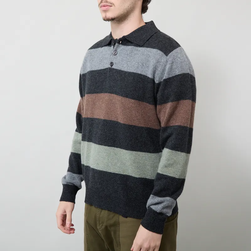 Pittari Knitted Offa Polo Sweater Charcoal Combo-1