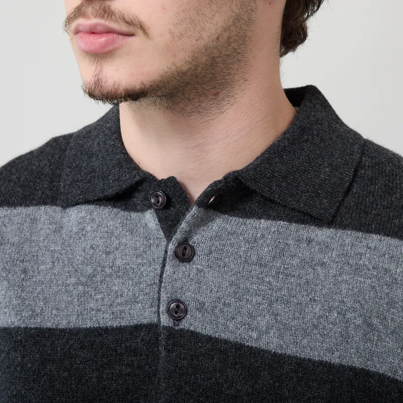 Pittari Knitted Offa Polo Sweater Charcoal Combo-3