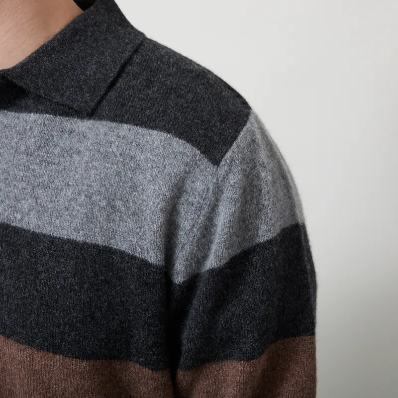 Pittari Knitted Offa Polo Sweater Charcoal Combo-5