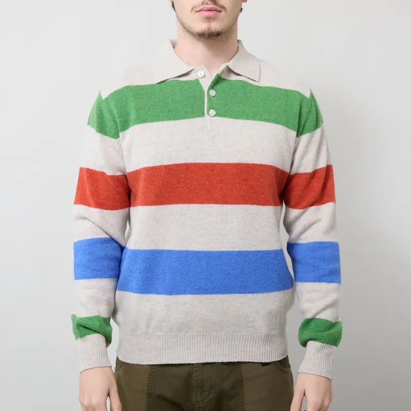 Pittari Knitted Offa Polo Sweater Clay Combo