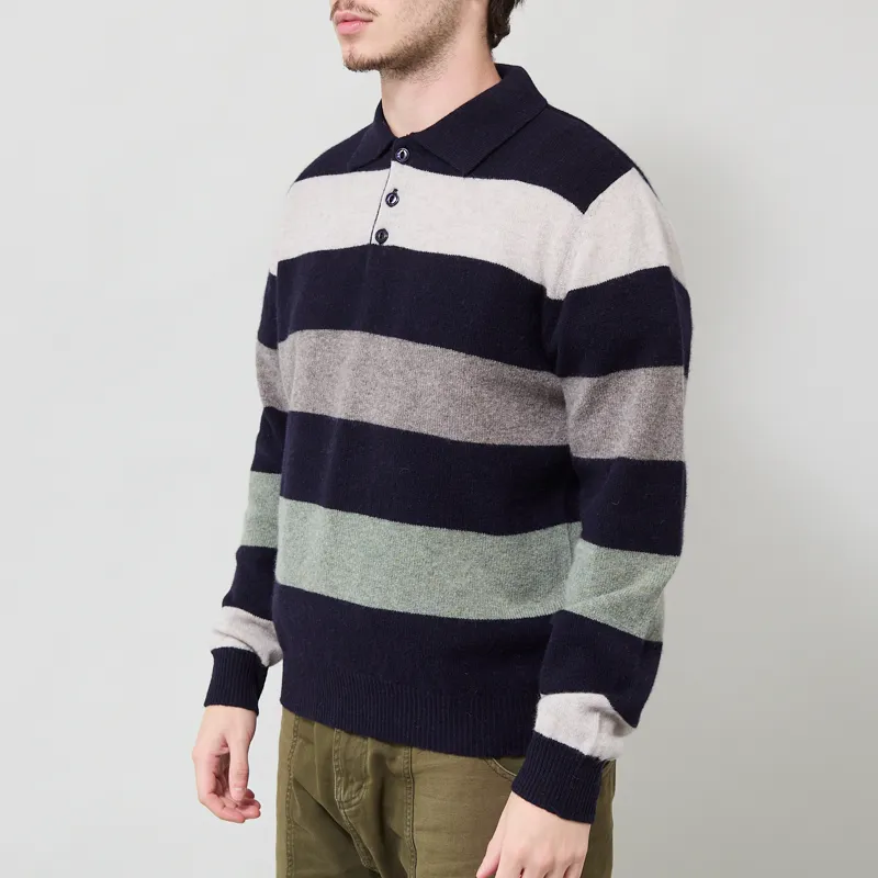 Pittari Knitted Offa Polo Sweater Navy Combo-1