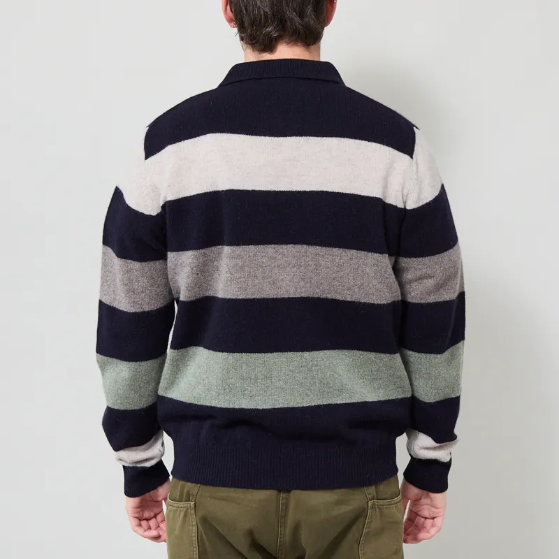 Pittari Knitted Offa Polo Sweater Navy Combo-2