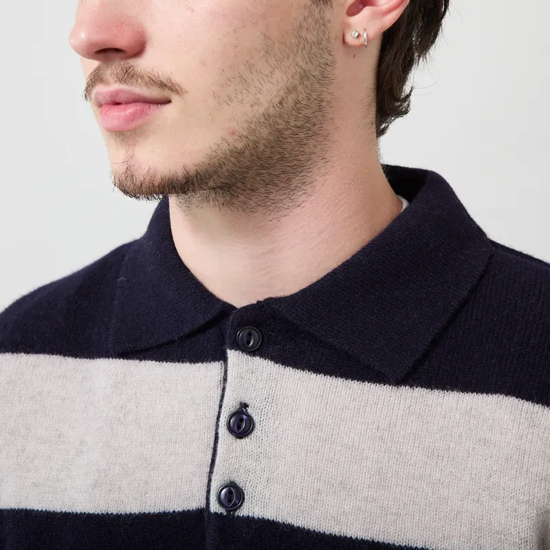 Pittari Knitted Offa Polo Sweater Navy Combo-3