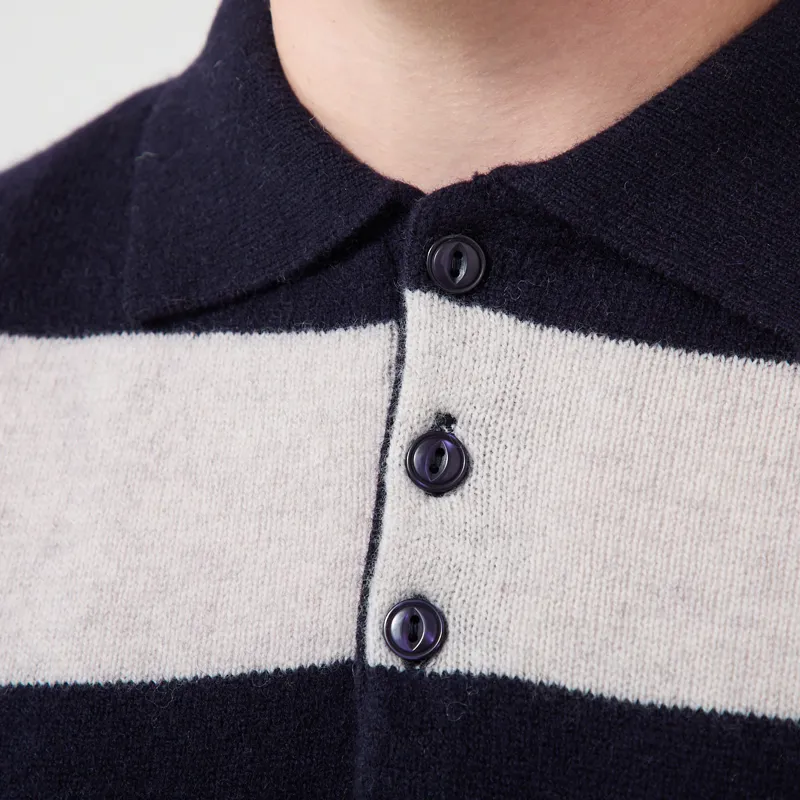 Pittari Knitted Offa Polo Sweater Navy Combo-4