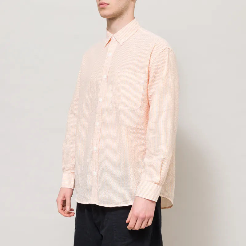 Frizmworks OG Stripe Seersucker Shirt Orange-1