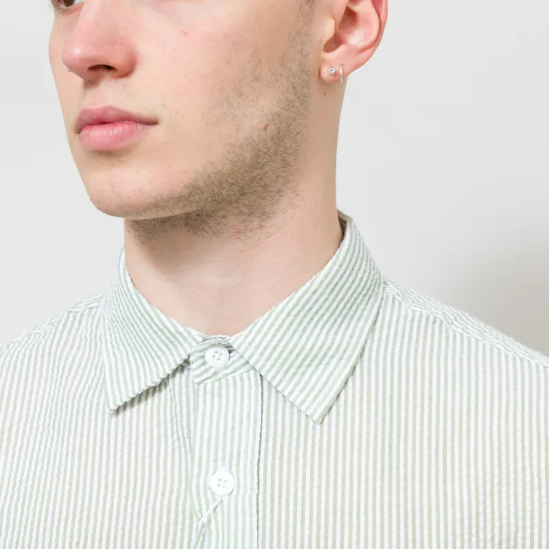 Frizmworks OG Stripe Seersucker Shirt Green-3
