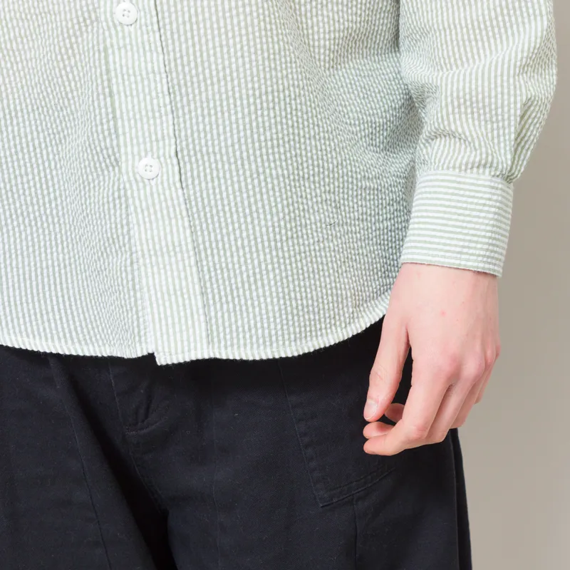Frizmworks OG Stripe Seersucker Shirt Green-7