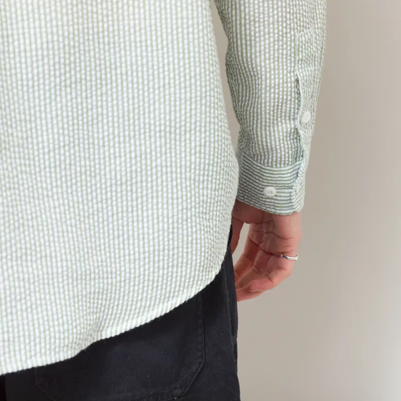Frizmworks OG Stripe Seersucker Shirt Green-8