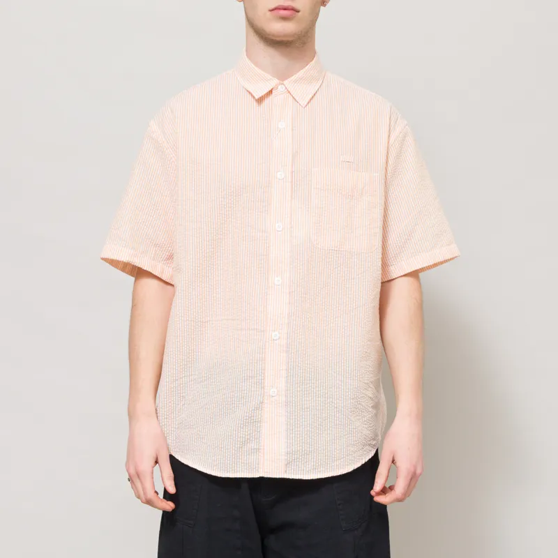 Frizmworks OG Stripe Seersucker Half Shirt Orange