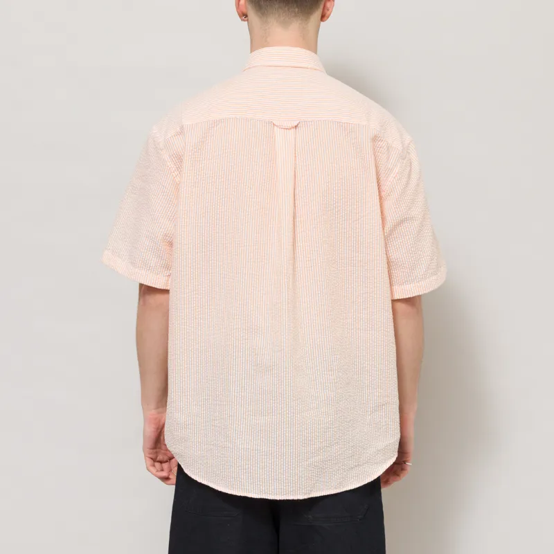 Frizmworks OG Stripe Seersucker Half Shirt Orange-2
