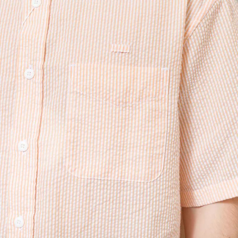 Frizmworks OG Stripe Seersucker Half Shirt Orange-5