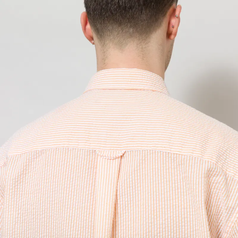 Frizmworks OG Stripe Seersucker Half Shirt Orange-4
