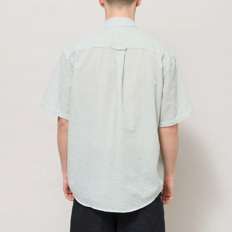 Frizmworks OG Stripe Seersucker Half Shirt Green-2