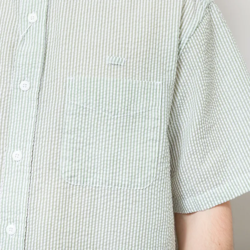 Frizmworks OG Stripe Seersucker Half Shirt Green-6