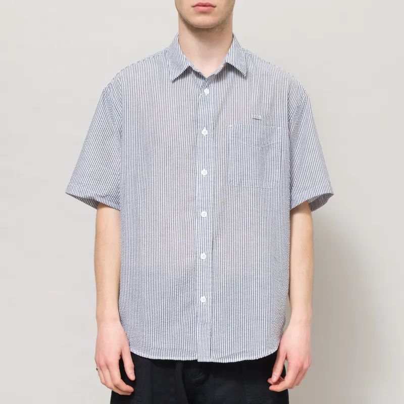 Frizmworks OG Stripe Seersucker Half Shirt Black