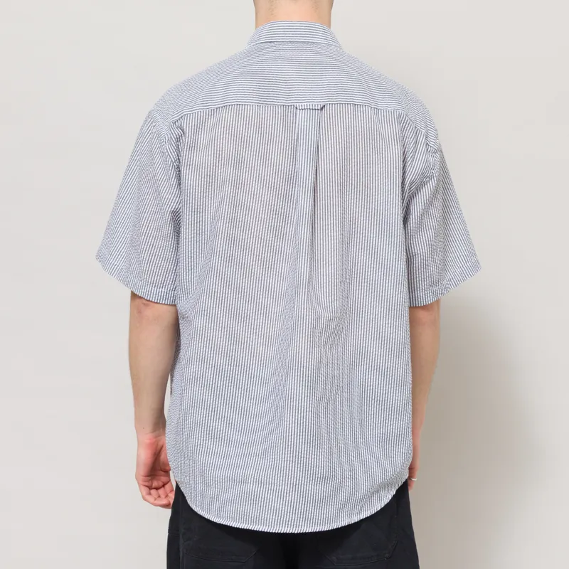 Frizmworks OG Stripe Seersucker Half Shirt Black-2