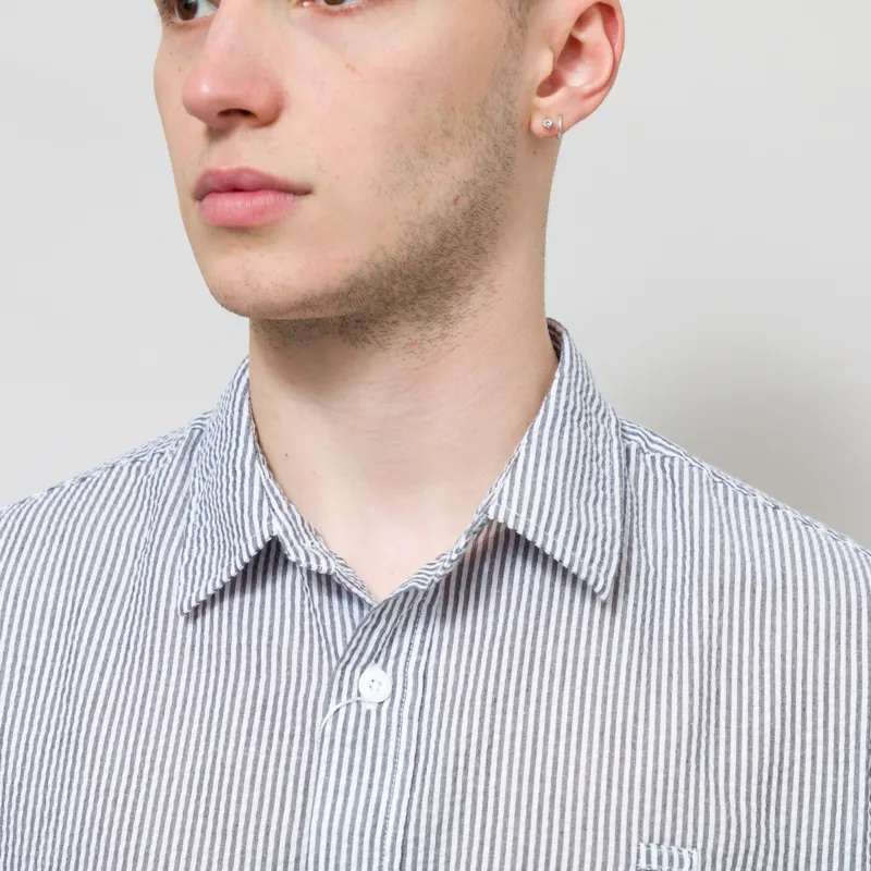 Frizmworks OG Stripe Seersucker Half Shirt Black-3