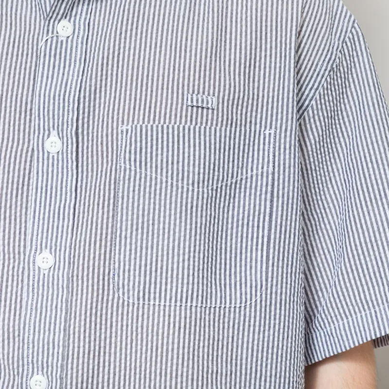 Frizmworks OG Stripe Seersucker Half Shirt Black-5