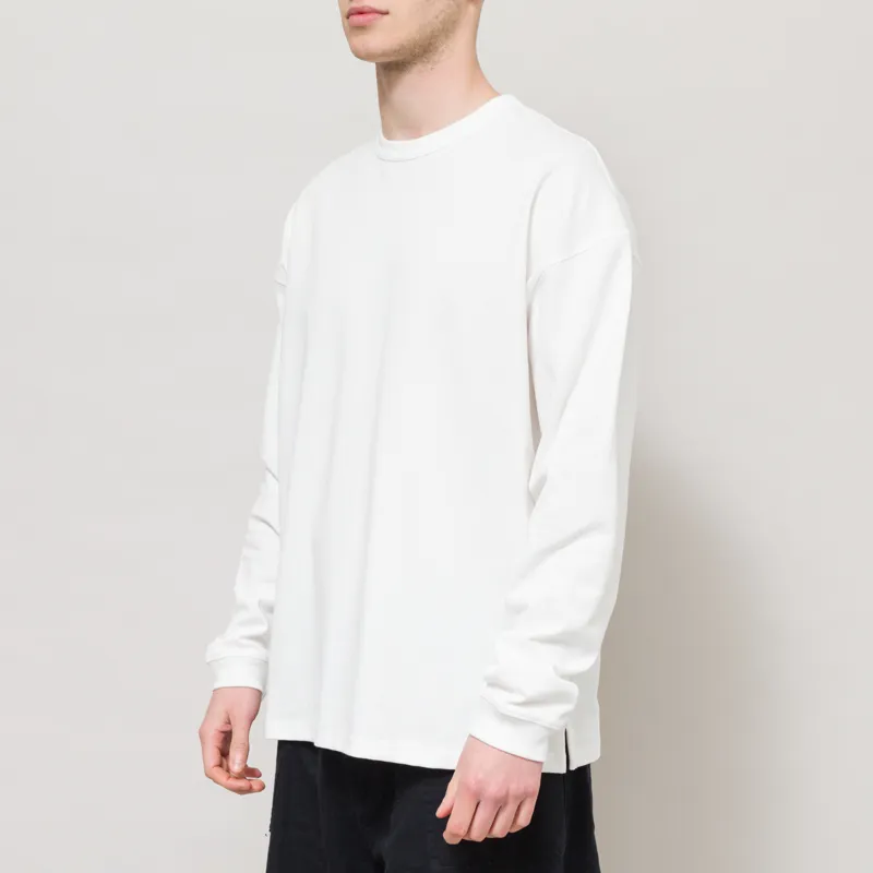 Frizmworks OG Double Rib Oversized Long Sleeve T Shirt White-1