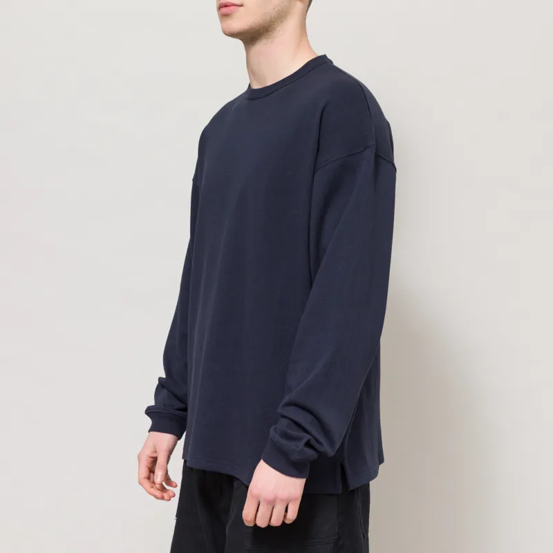 Frizmworks OG Double Rib Oversized Long Sleeve T Shirt Navy-1