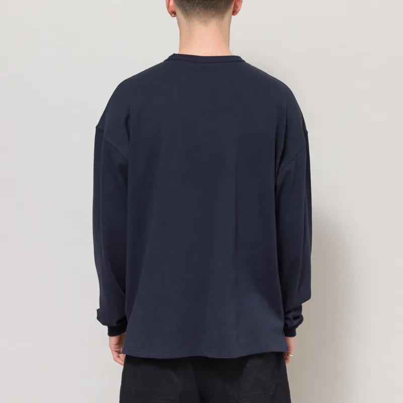 Frizmworks OG Double Rib Oversized Long Sleeve T Shirt Navy-2