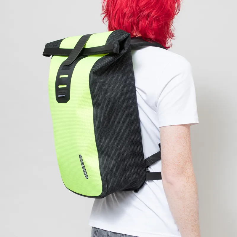 ORTLIEB Velocity High-Vis Backpack 23L Neon Yellow Black Reflective-1