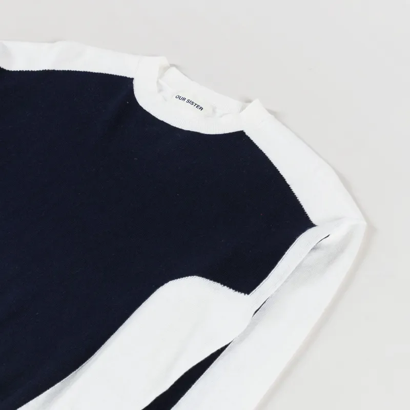 Our Sister Womens Knitted Skate Top Navy-2