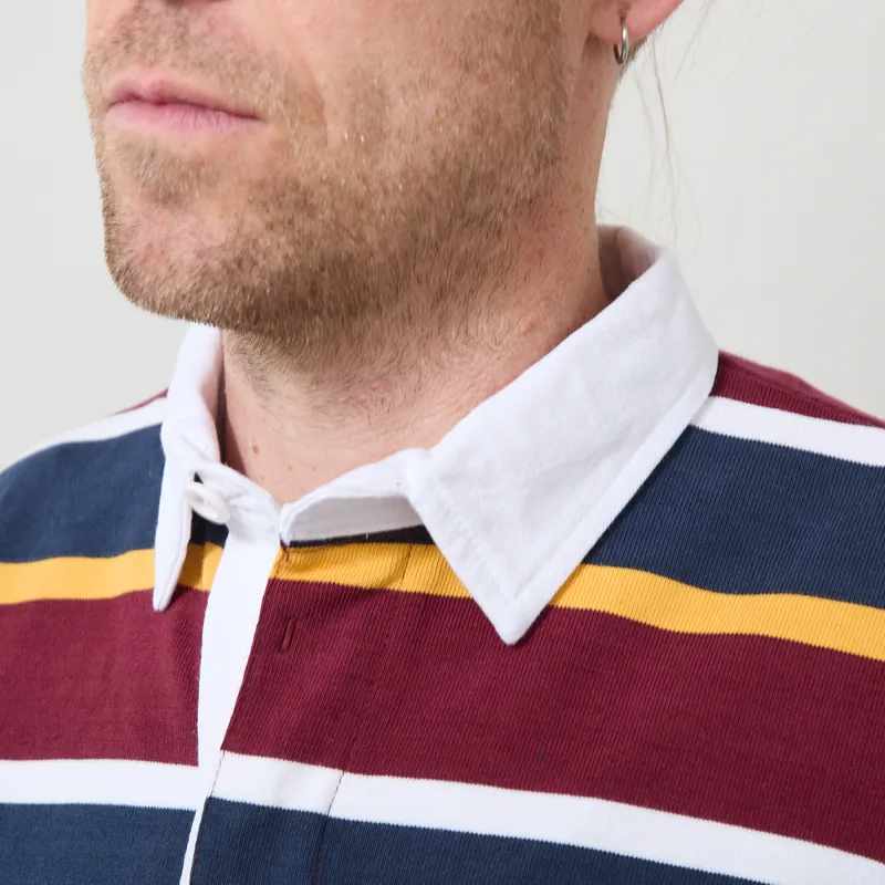 Opensider Classic Rugby Shirt Burgundy Multi Stripe-3