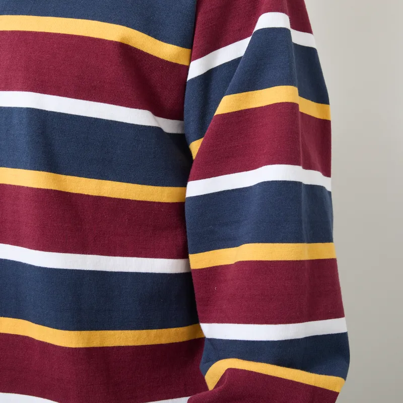 Opensider Classic Rugby Shirt Burgundy Multi Stripe-5