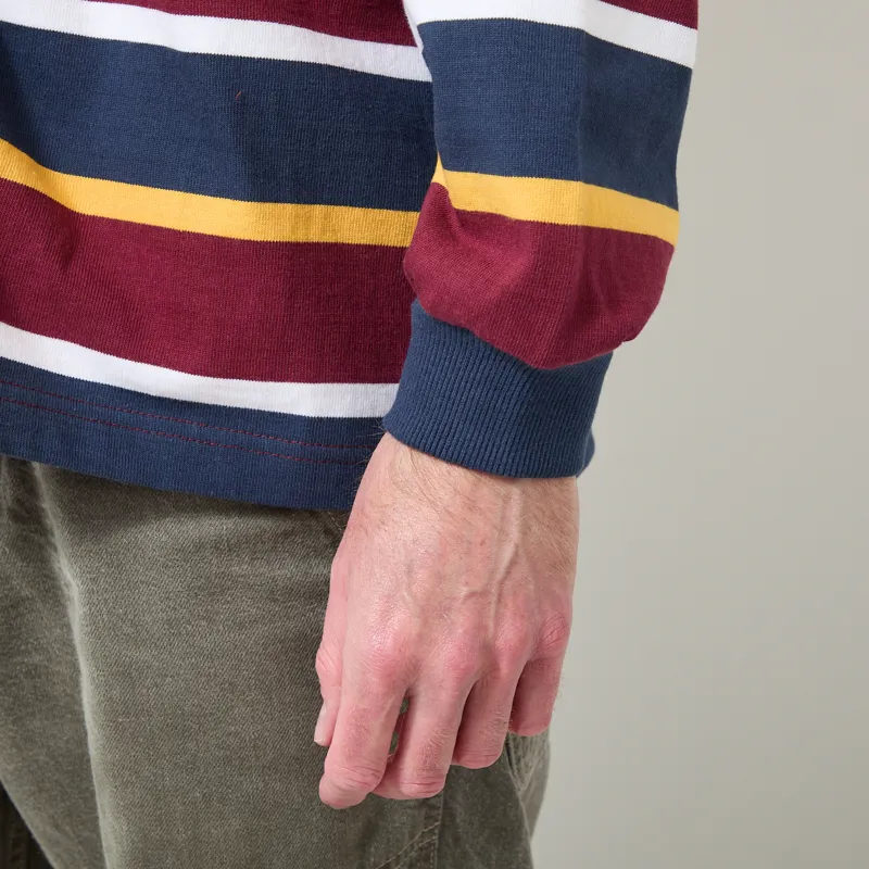 Opensider Classic Rugby Shirt Burgundy Multi Stripe-6