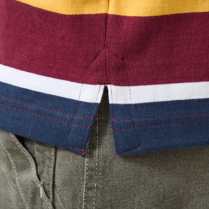 Opensider Classic Rugby Shirt Burgundy Multi Stripe-7