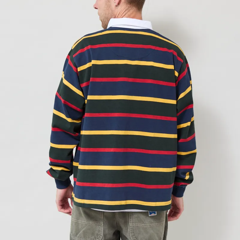 Opensider Classic Rugby Shirt Forest Multi Stripe-2