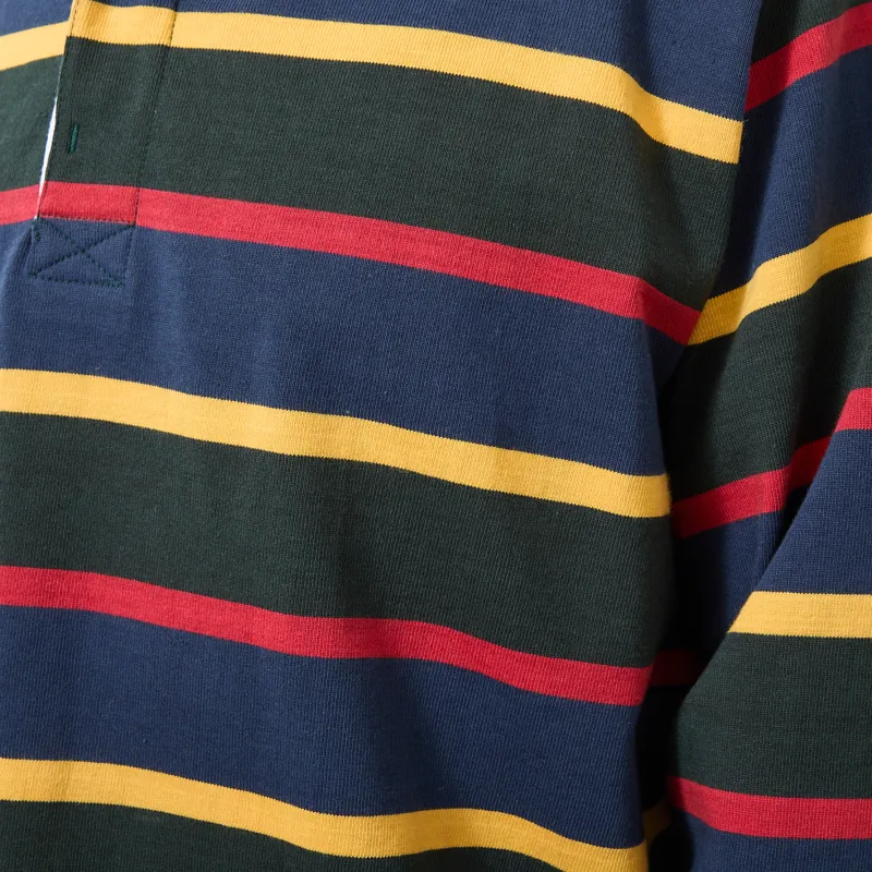 Opensider Classic Rugby Shirt Forest Multi Stripe-5