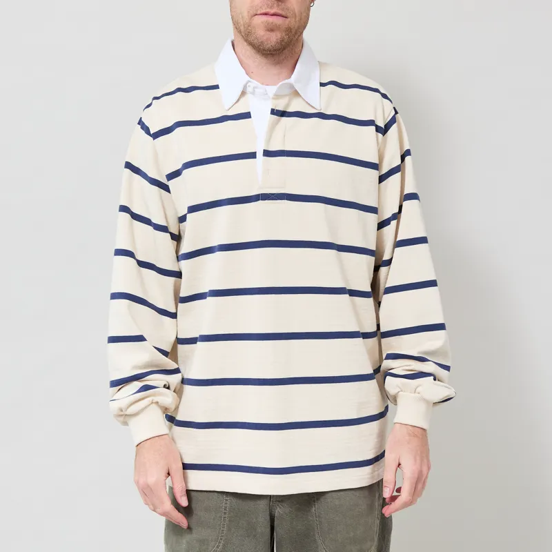 Opensider Classic Rugby Shirt Off White Multi Stripe