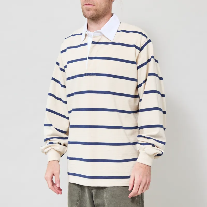 Opensider Classic Rugby Shirt Off White Multi Stripe-1