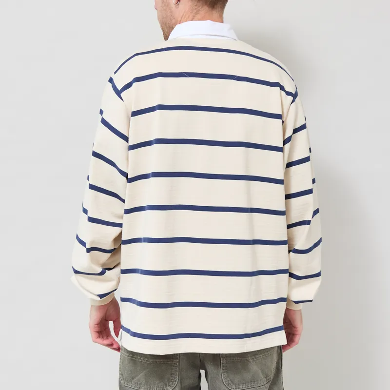 Opensider Classic Rugby Shirt Off White Multi Stripe-2