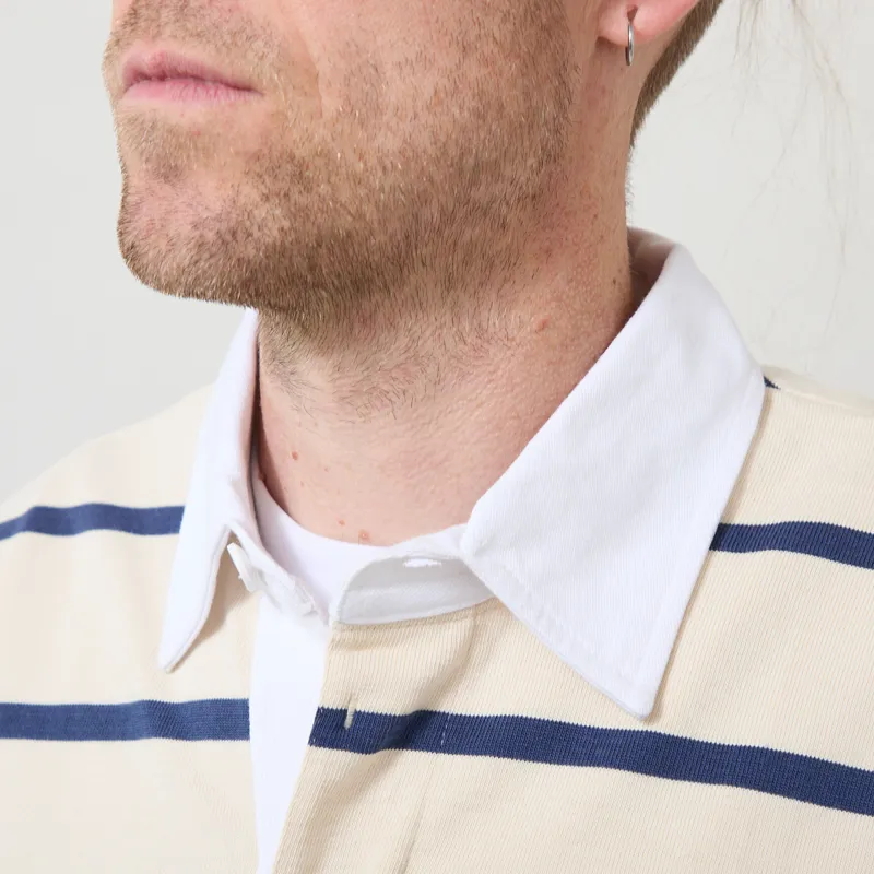 Opensider Classic Rugby Shirt Off White Multi Stripe-3